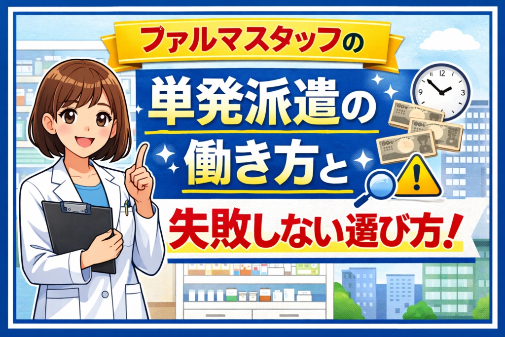 ファルマスタッフの単発派遣の働き方と失敗しない選び方!