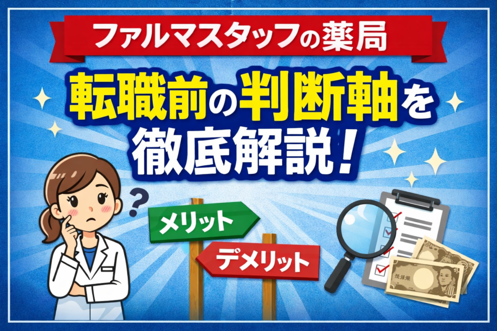 ファルマスタッフの薬局の転職前の判断軸を徹底解説する！