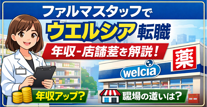 ファルマスタッフでウエルシア転職｜年収・店舗差を解説！