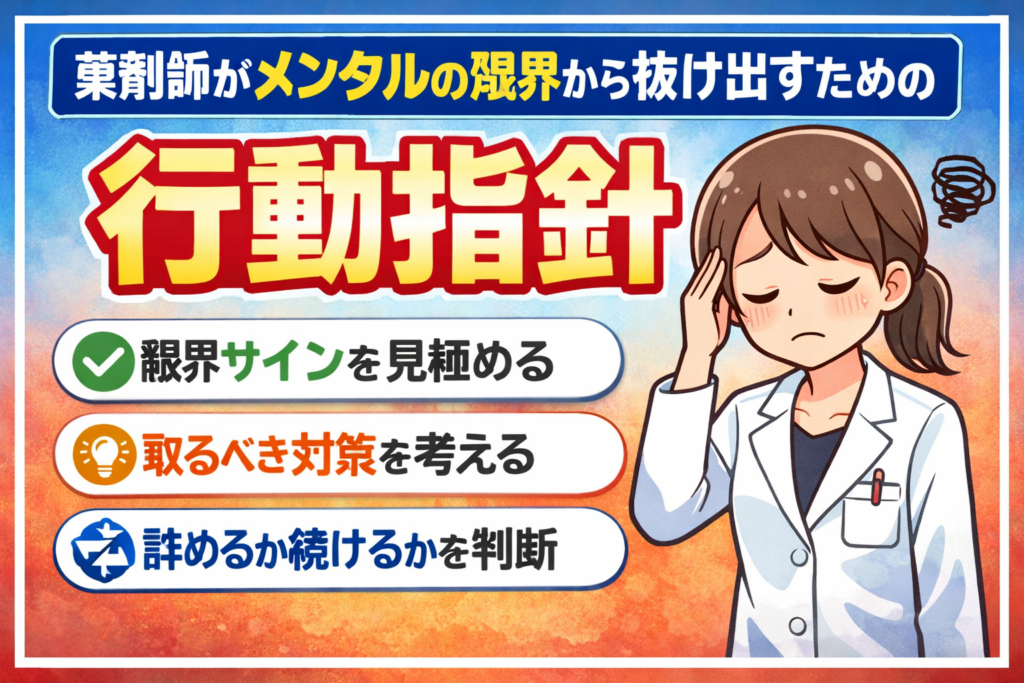 薬剤師がメンタルの限界から抜け出すための行動指針★