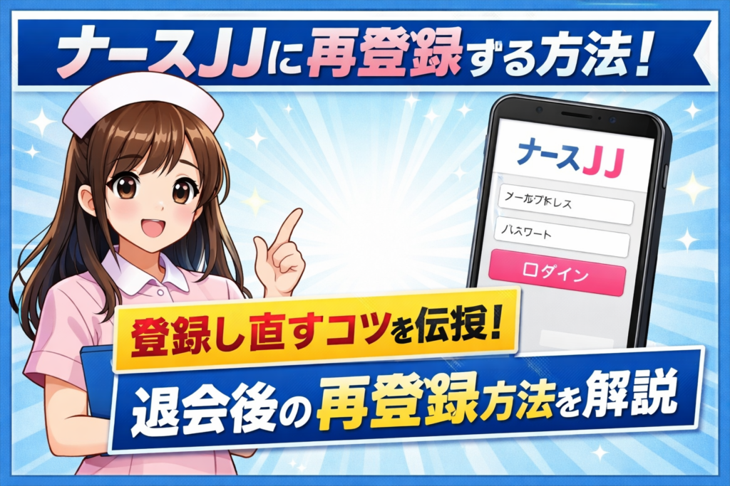 ナースＪＪに再登録する方法！退会後の注意点やコツを解説