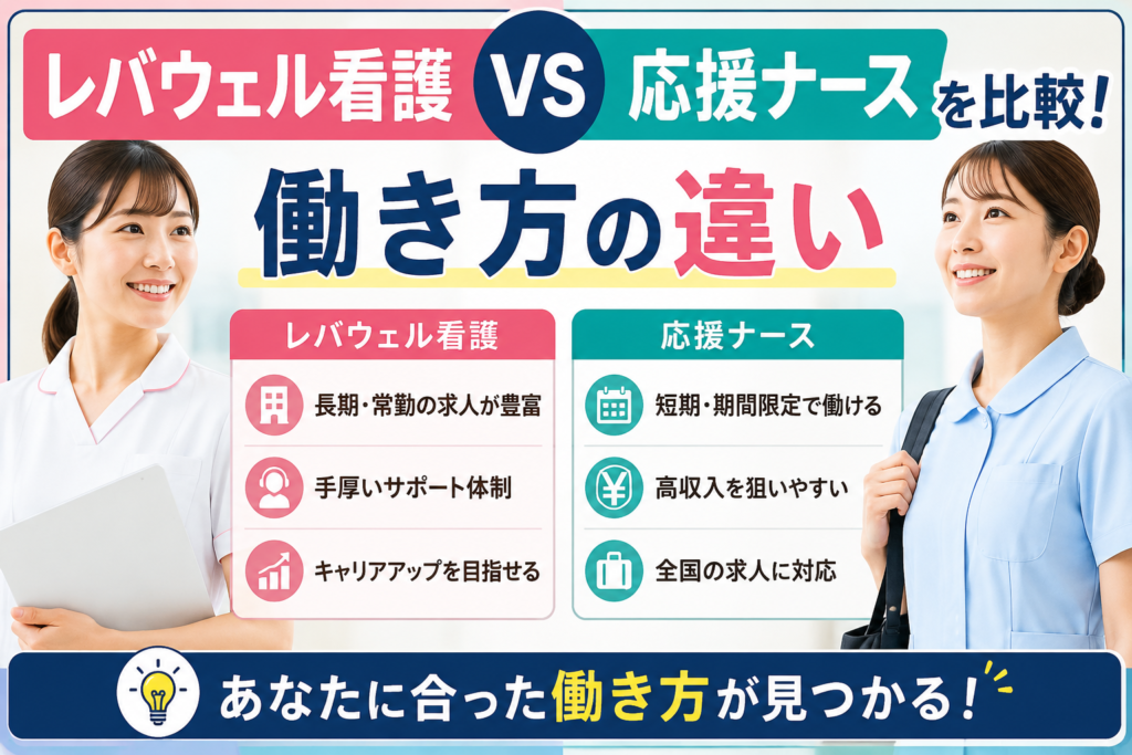 レバウェル看護 vs 応援ナースを比較！働き方の違い