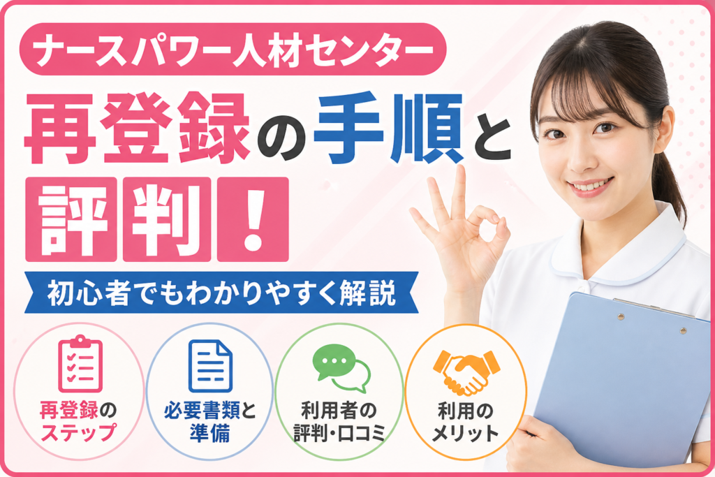 ナースパワー人材センターの再登録の手順と評判！