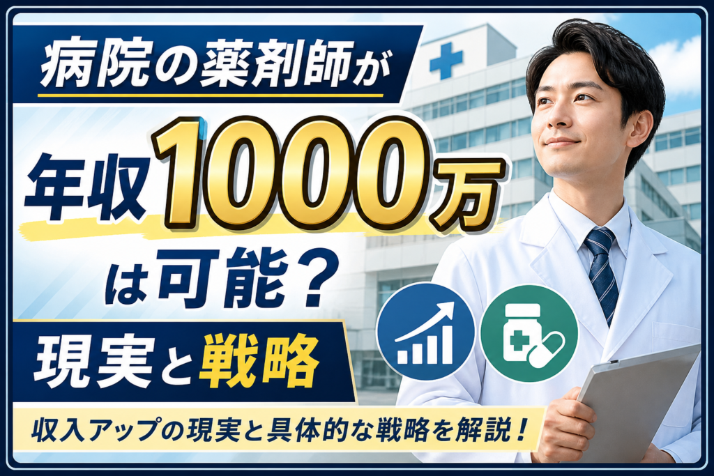 病院の薬剤師が年収1000万は可能？現実と戦略
